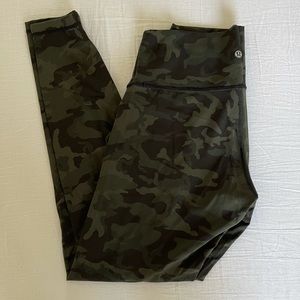 Lululemon Wunder Under Green Camo High Rise size 10